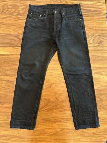 Iron Heart IH-666S-142od 14oz Selvedge Denim Slim Straight Cut Jeans -  Indigo Overdyed Black