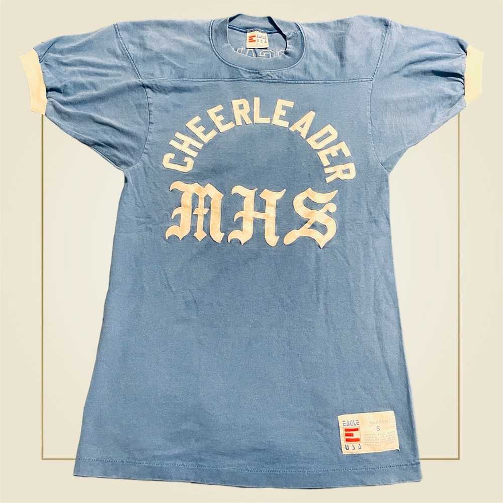 Vintage 1970s High School Cheerleader MHS T Shirt… - image 1