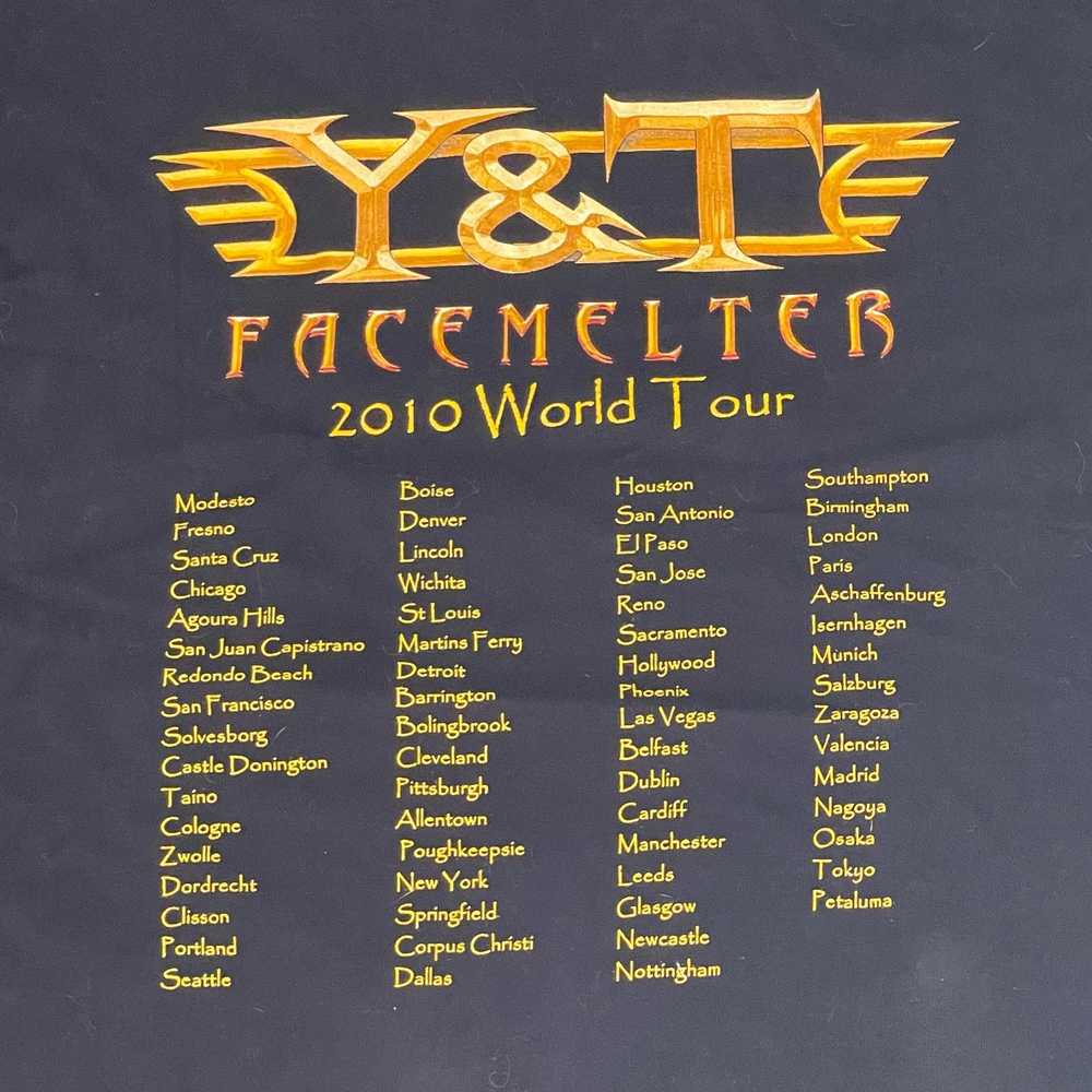 Gildan Vintage Y&T Face Melter 2010 World Tour T-… - image 5