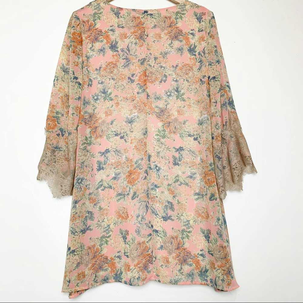 ASTR The Label Astr Peach Floral Lace Bell Sleeve… - image 7