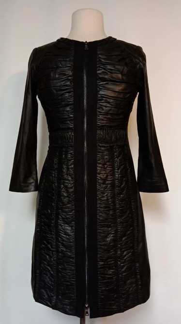 Elie Tahari Genuine Leather Ruched Front & Waist Z