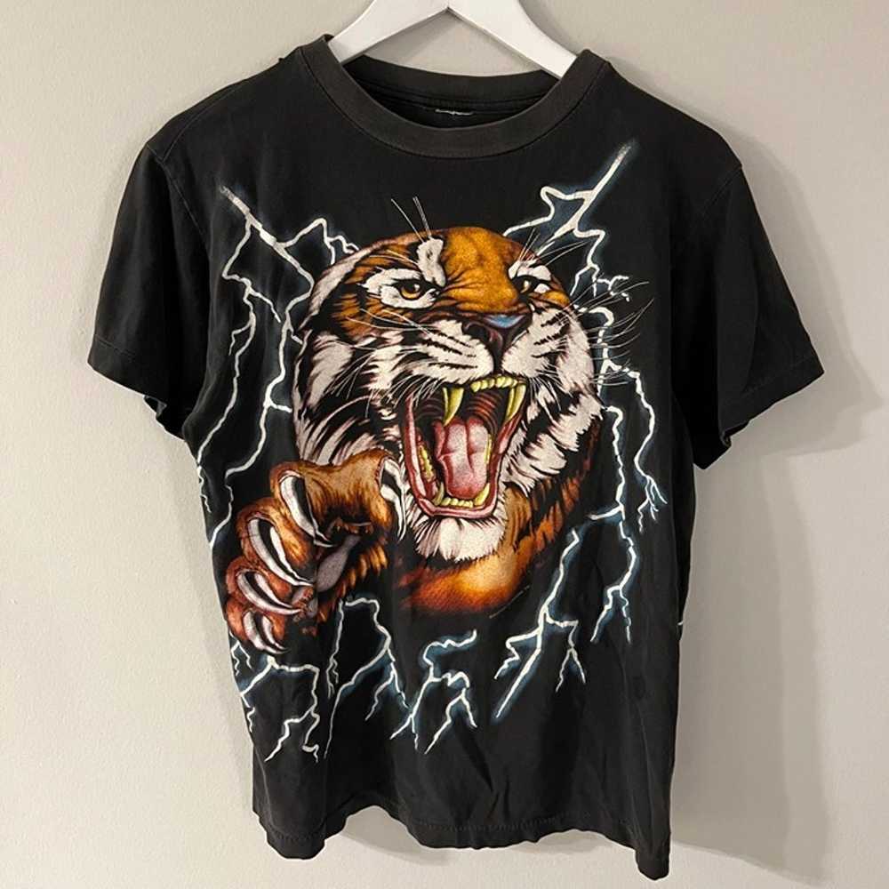 Vintage American Thunder Tiger Tee Shirt Size Med… - image 1