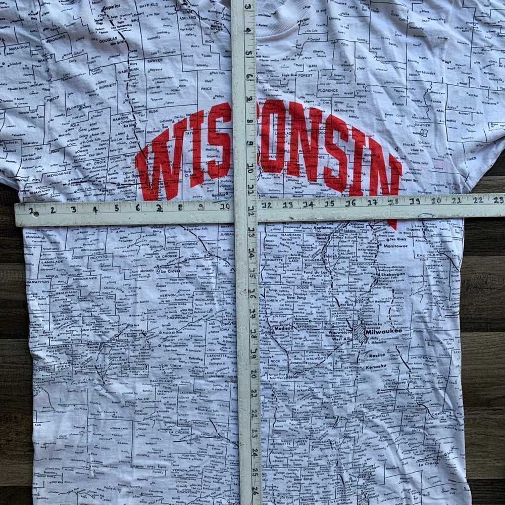Vtg Wisconsin Map T-Shirt Mens L Single Stitch US… - image 6