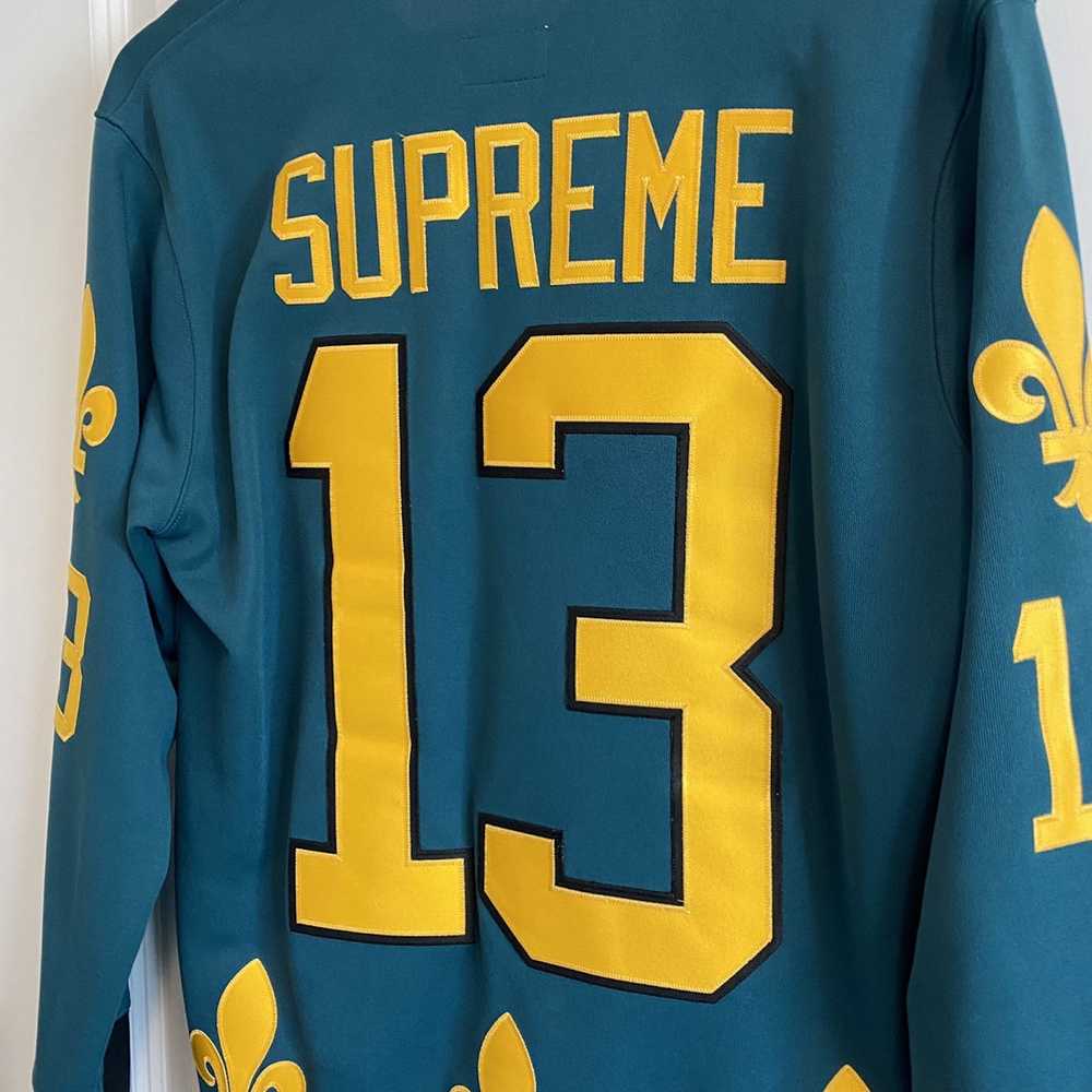 Supreme Supreme Fleur de Lis Hockey Top (Teal/Bla… - image 7