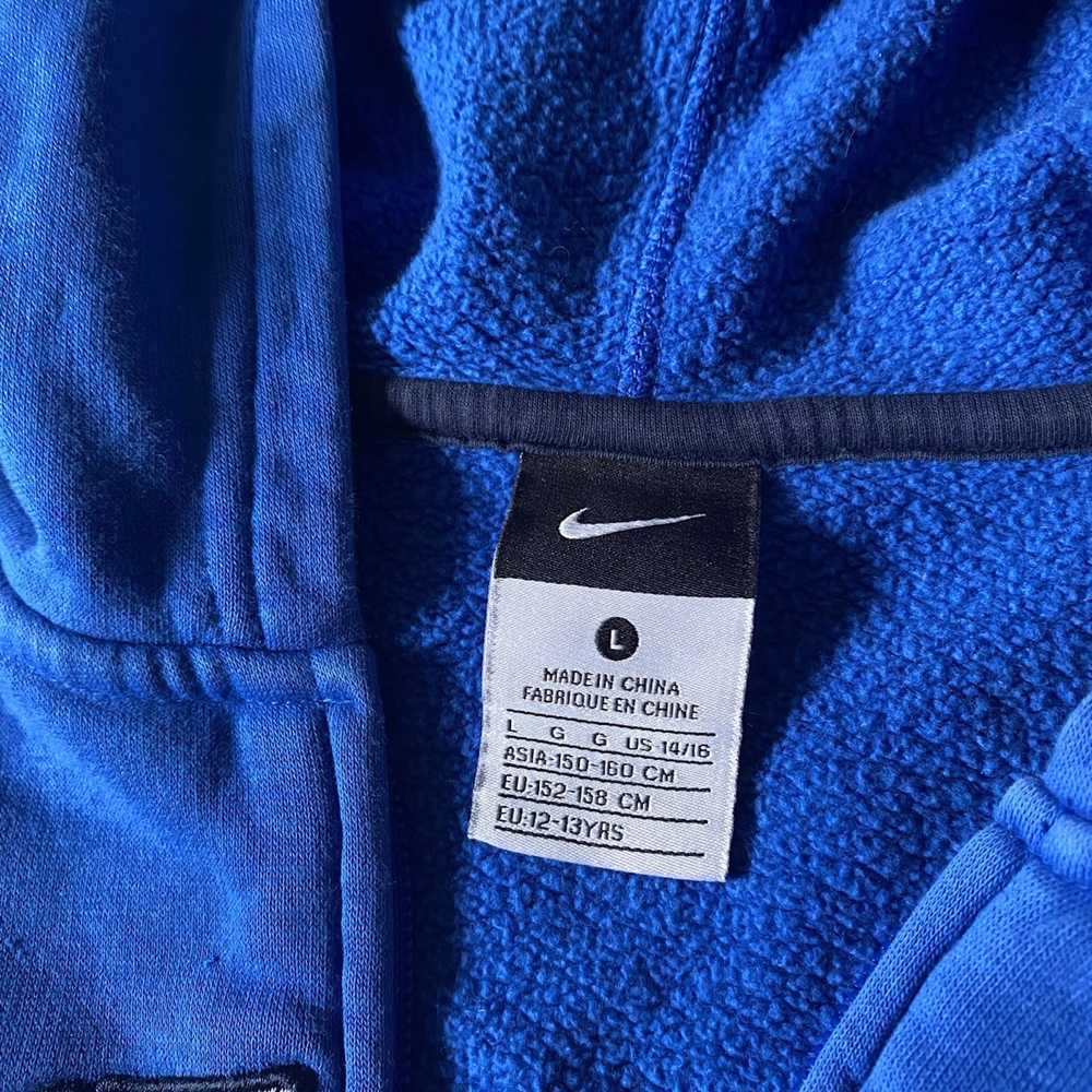 Nike Vintage NIKE Blue Zip Up Hoodie Big Logo - image 4