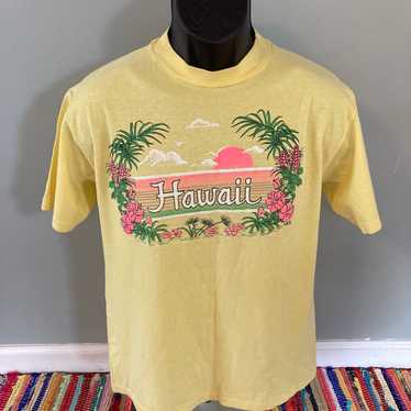 1989 Hawaii Neon Hibiscus Sunset Shirt Vintage 80… - image 1