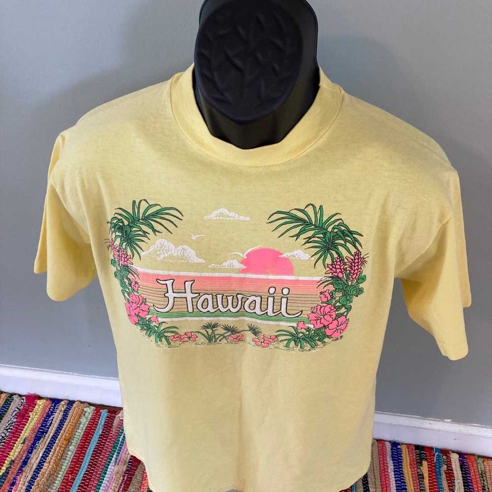 1989 Hawaii Neon Hibiscus Sunset Shirt Vintage 80… - image 3
