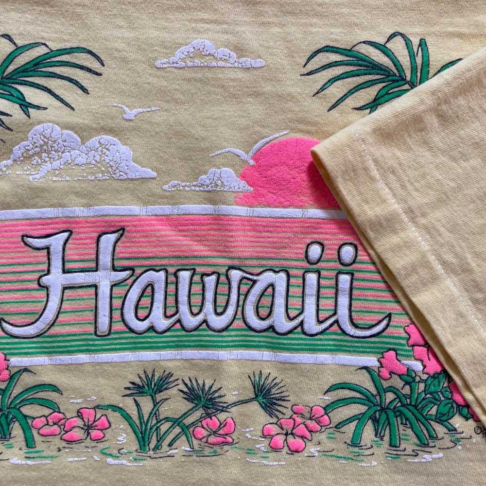 1989 Hawaii Neon Hibiscus Sunset Shirt Vintage 80… - image 7