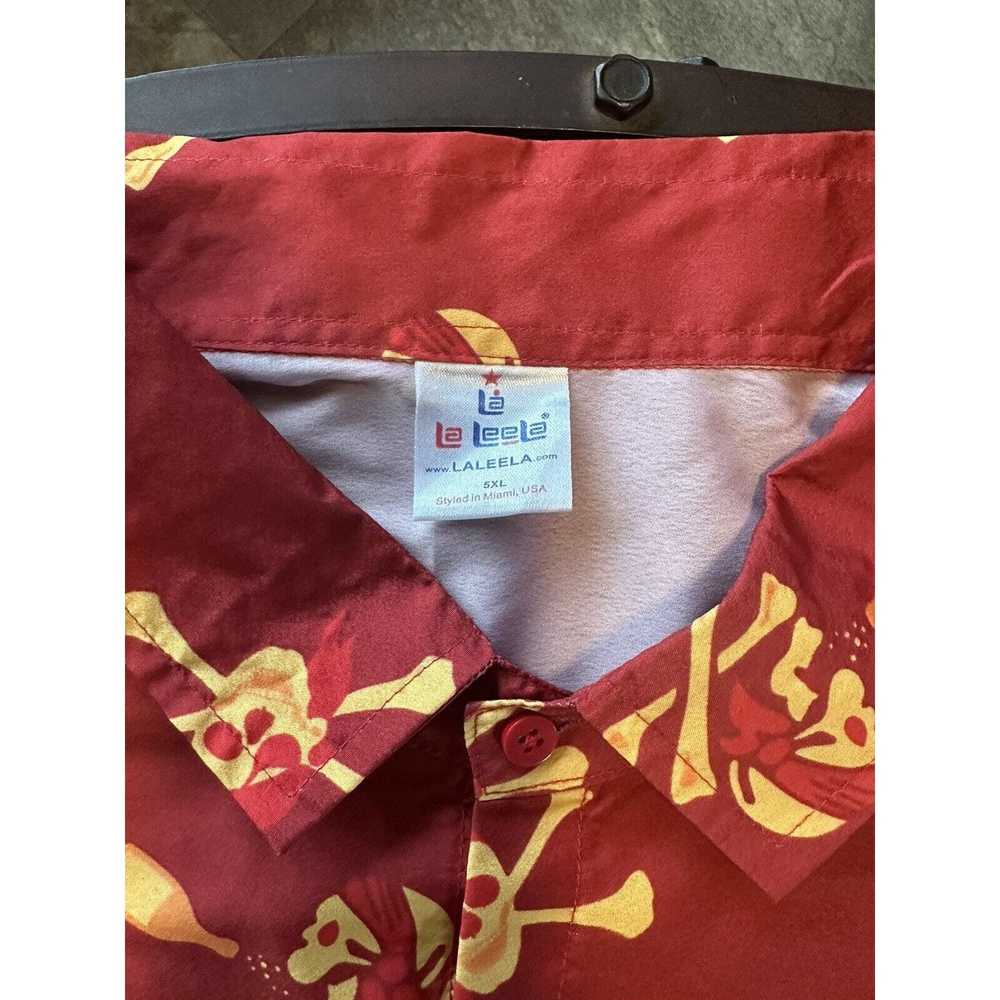 Other LA LEELA Men'sHawaiian Shirts 5XL Red/Orang… - image 7