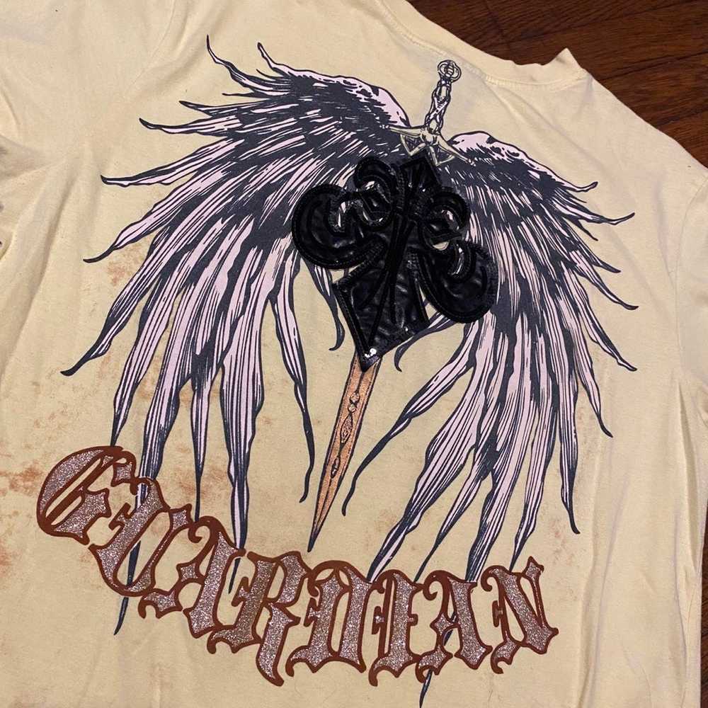 Mens y2k angel wings rhinestones tee Ed Hardy aff… - image 2