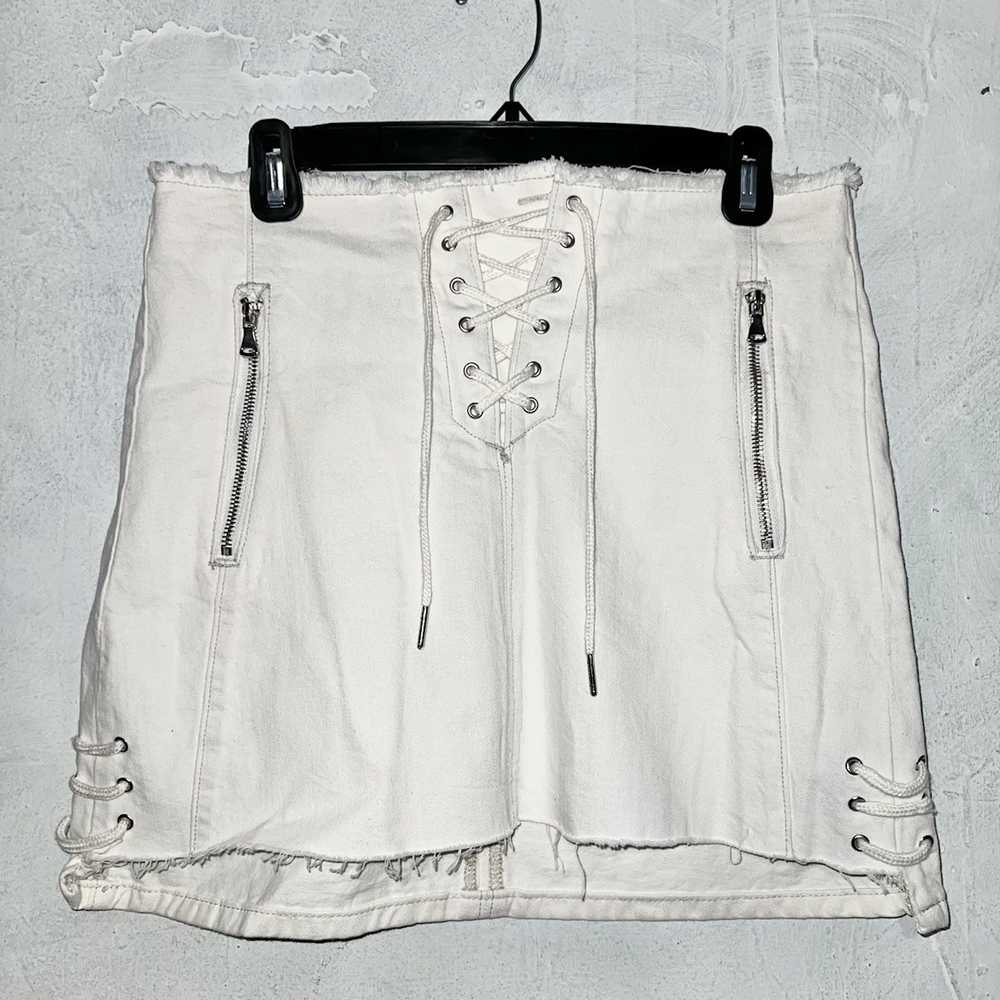 Blank Nyc Blanknyc Mini Skirt White Denim Coachel… - image 1