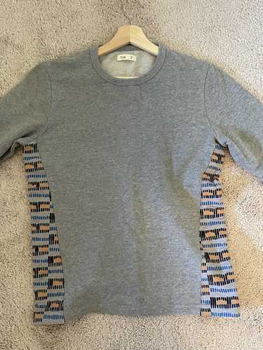 Folk Ecru Sweatshirt with Side Paneling and Back S