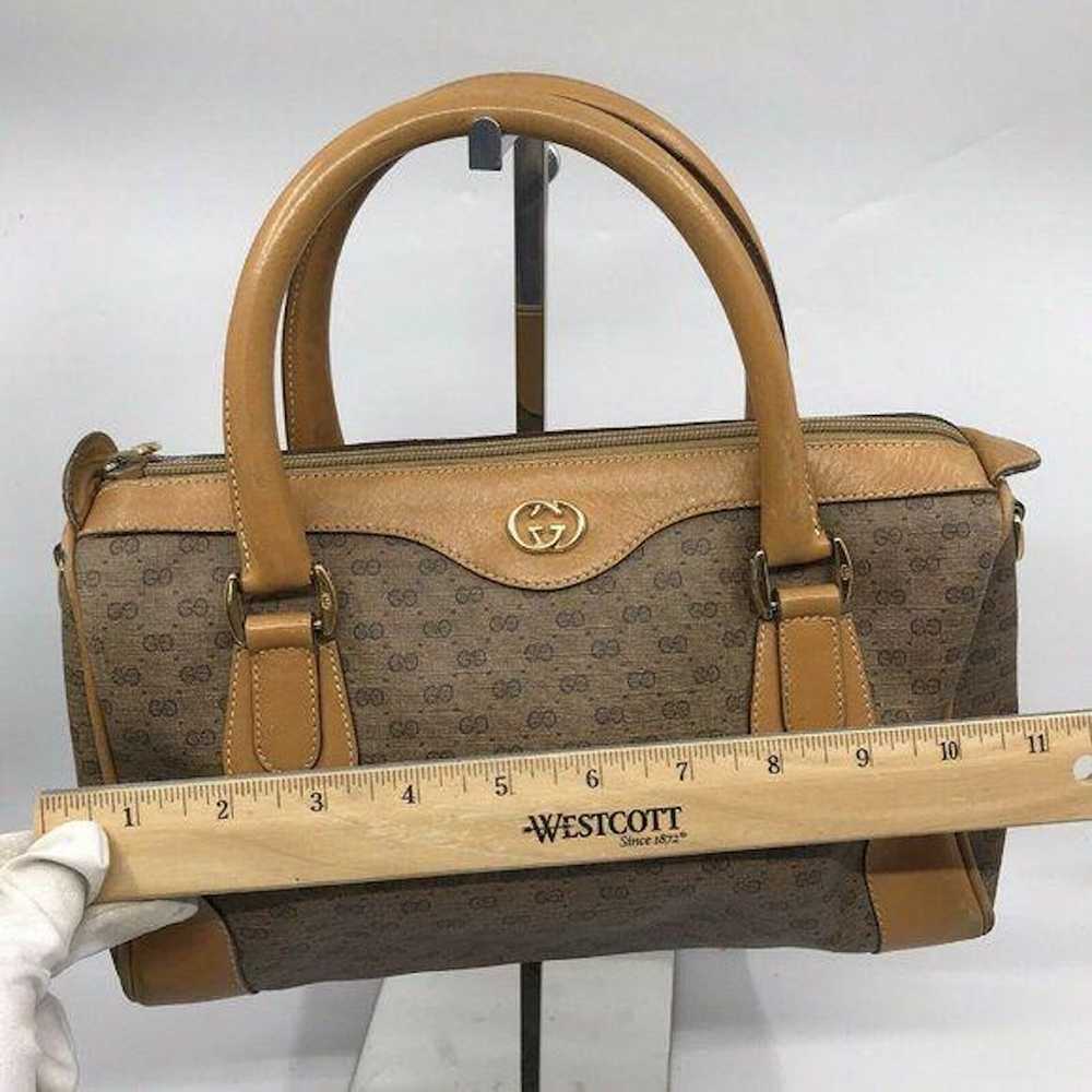 Gucci GUCCI Vintage Boston Bag Brown Coated Canvas - image 3