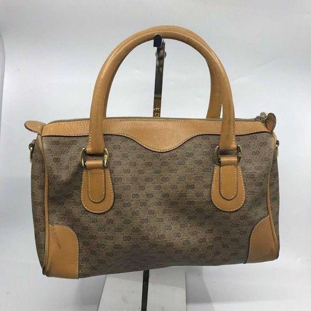 Gucci GUCCI Vintage Boston Bag Brown Coated Canvas - image 6