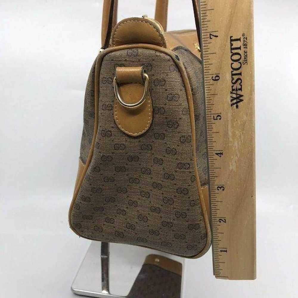 Gucci GUCCI Vintage Boston Bag Brown Coated Canvas - image 7