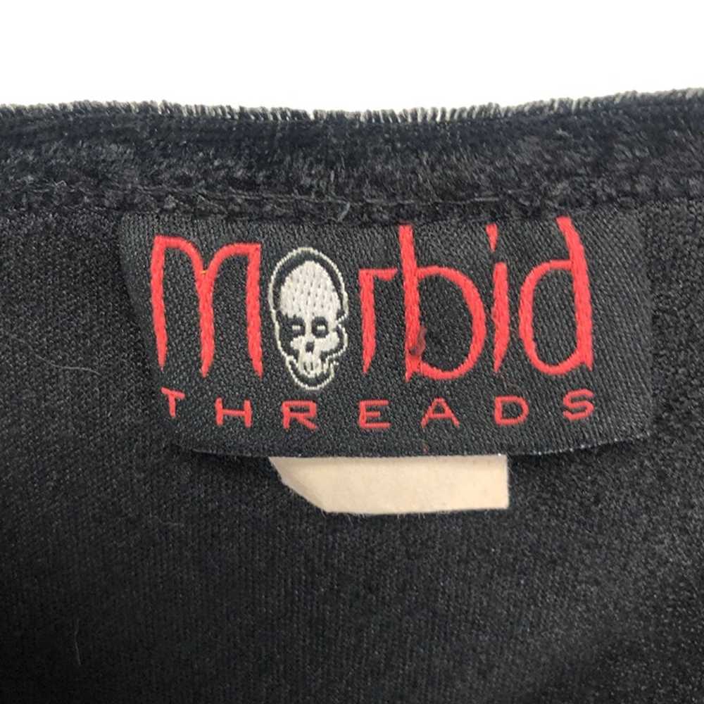 Morbid Threads Black Crushed Velvet Shirt Top Got… - image 8