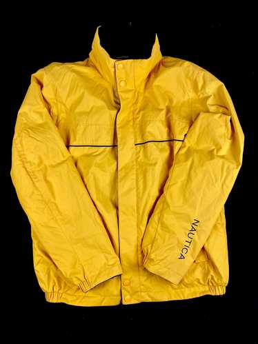 Vintage Nautica Mens Reversible Down Puffer Coat Yellow Blue XL
