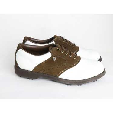 Etonic Etonic Men’s White & Brown Leather Golf Sho