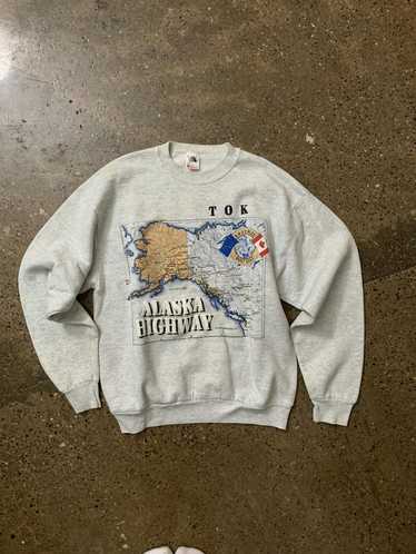 Vintage Vintage Alaska Highway Map Crewneck Heathe