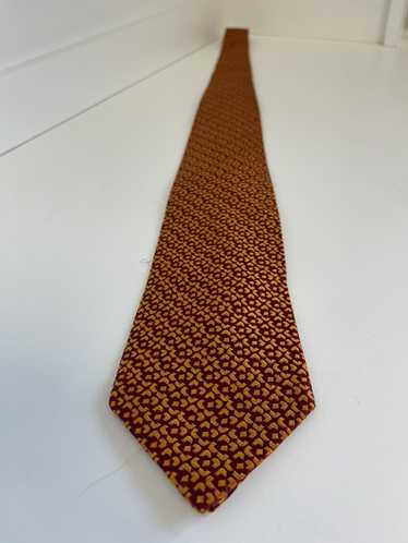 Charvet Charvet Burgandy & Orange Silk Tie