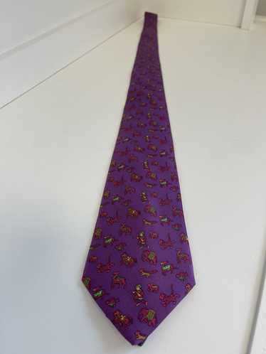 Hermes Hermès Purple Silk Tie