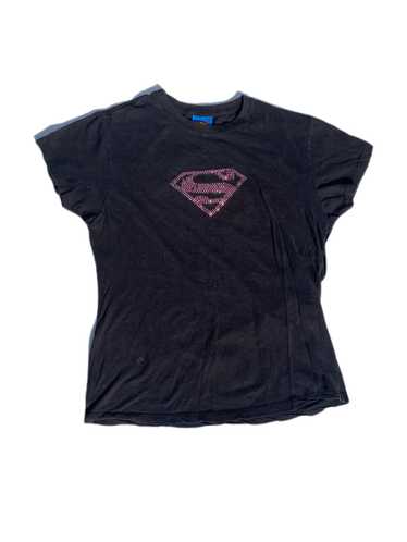 Dc Comics × Vintage Y2K SUPERMAN RHINESTONE SHIRT - image 1