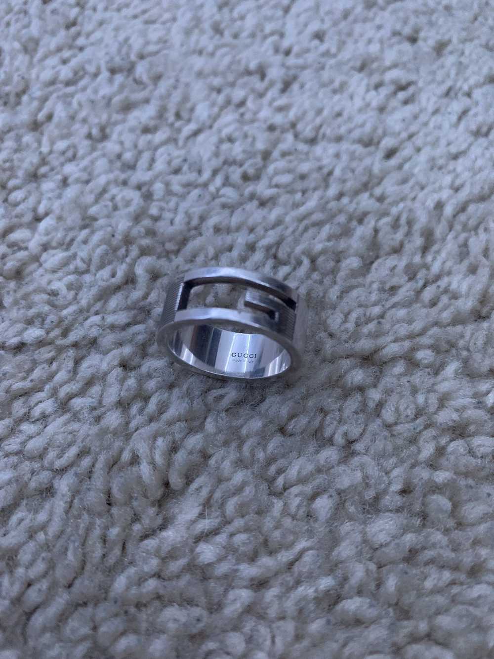 Gucci Sterling Silver Gucci G Cutout Ring size 7.… - image 1