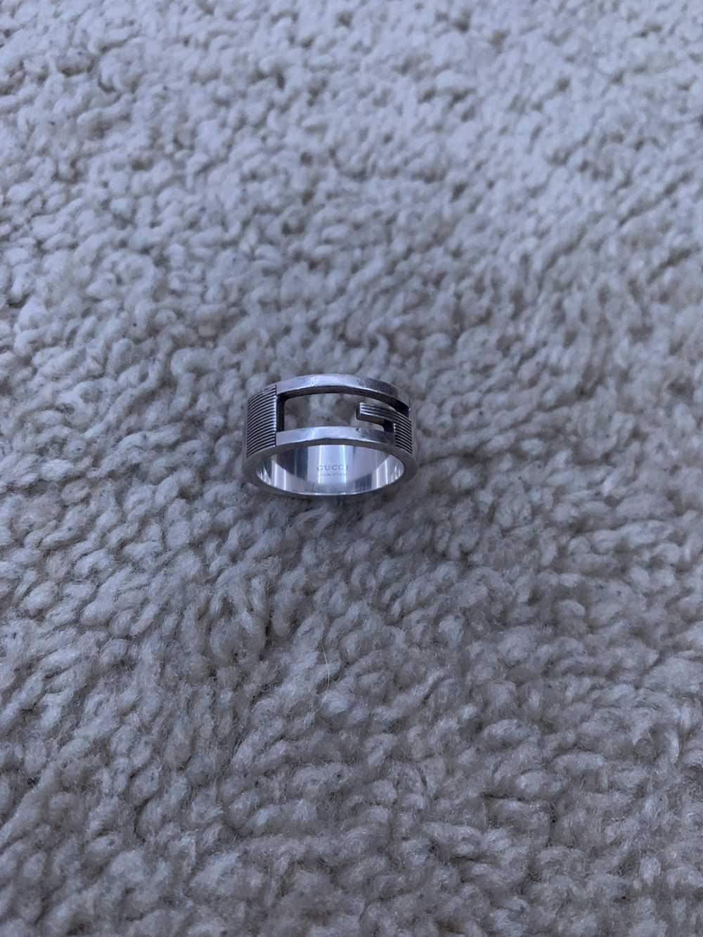 Gucci Sterling Silver Gucci G Cutout Ring size 7.… - image 2