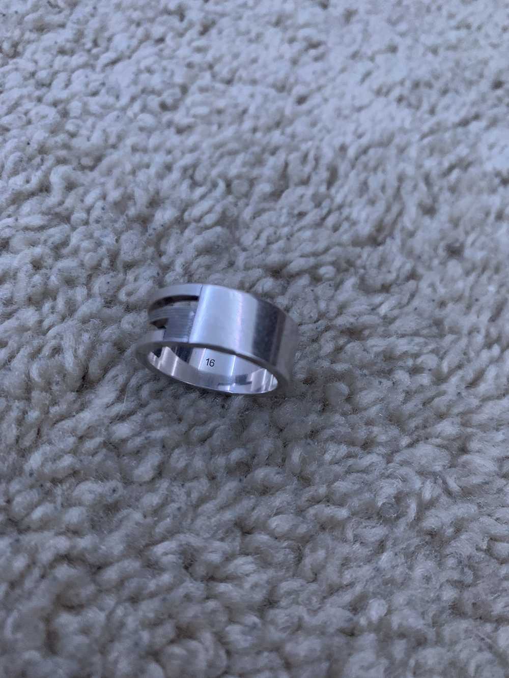 Gucci Sterling Silver Gucci G Cutout Ring size 7.… - image 3