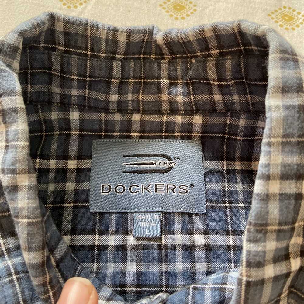 Dockers Vintage Blue Dockers Plaid Button Up shirt - image 3