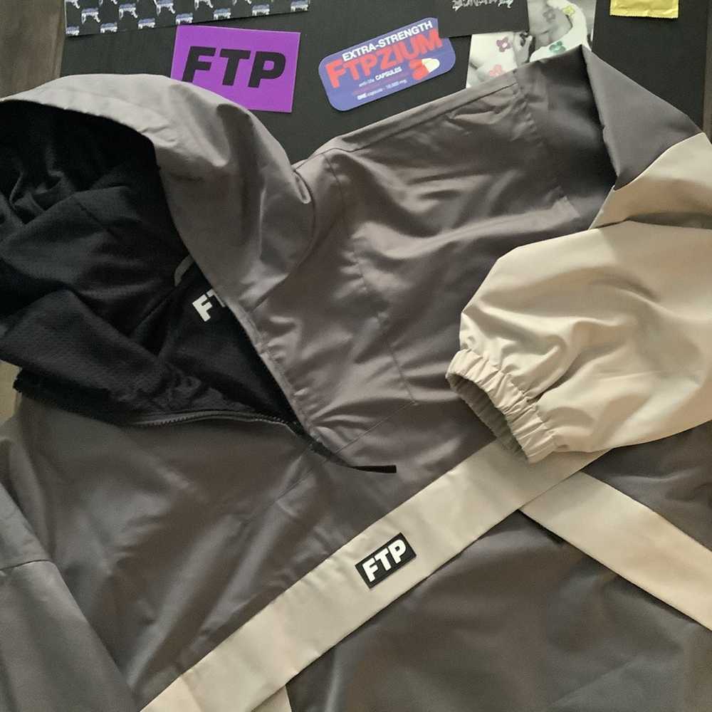 Fuck The Population FTP Anorak quarterzip grey me… - image 1