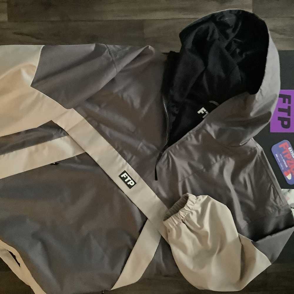 Fuck The Population FTP Anorak quarterzip grey me… - image 2