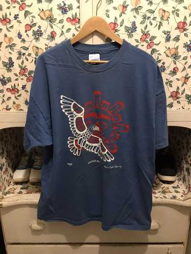 Hanes × Vintage Vintage 90s Eagle Sun T-shirt - image 1