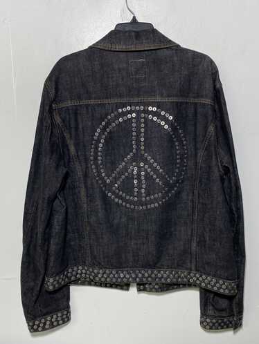 Moschino Moschino jeans denim jacket studded peace