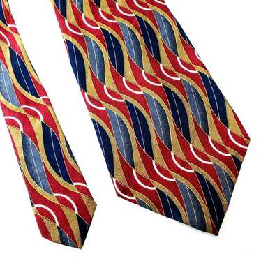 Givenchy Givenchy Monsieur Abstract Red Silk Tie … - image 1