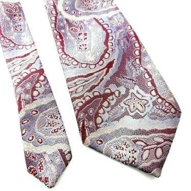 Wembley Wembley Red Polyester Tie Abstract Classi… - image 1
