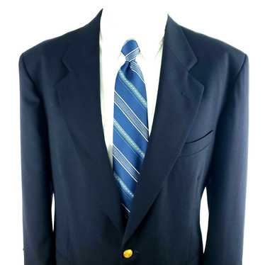 Savile Row Savile Row 40R 2 Gold Button Navy Blue 