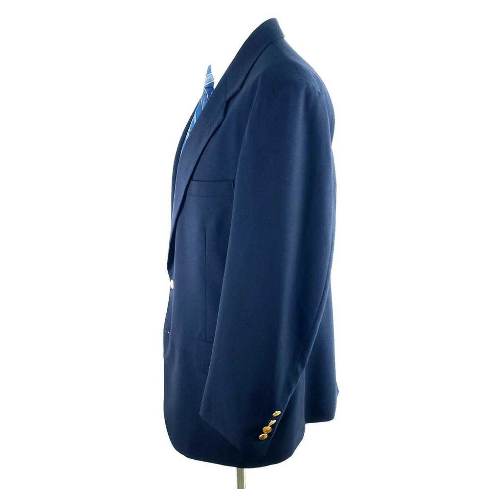 Savile Row Savile Row 40R 2 Gold Button Navy Blue… - image 4