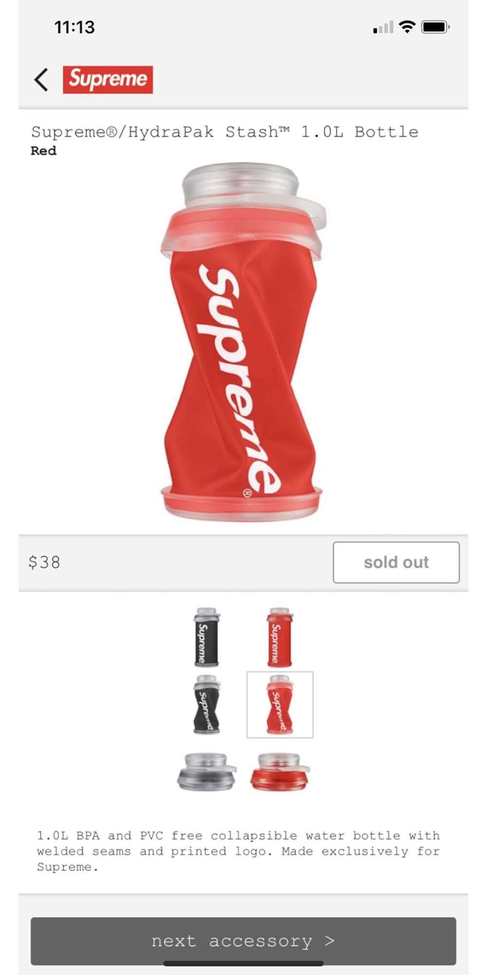 Supreme Supreme/ Hydrapak Stash 1.01 L Bottle - image 2