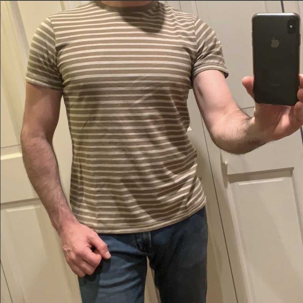 Banana Republic Olive/gray striped T-shirt from BR - image 2
