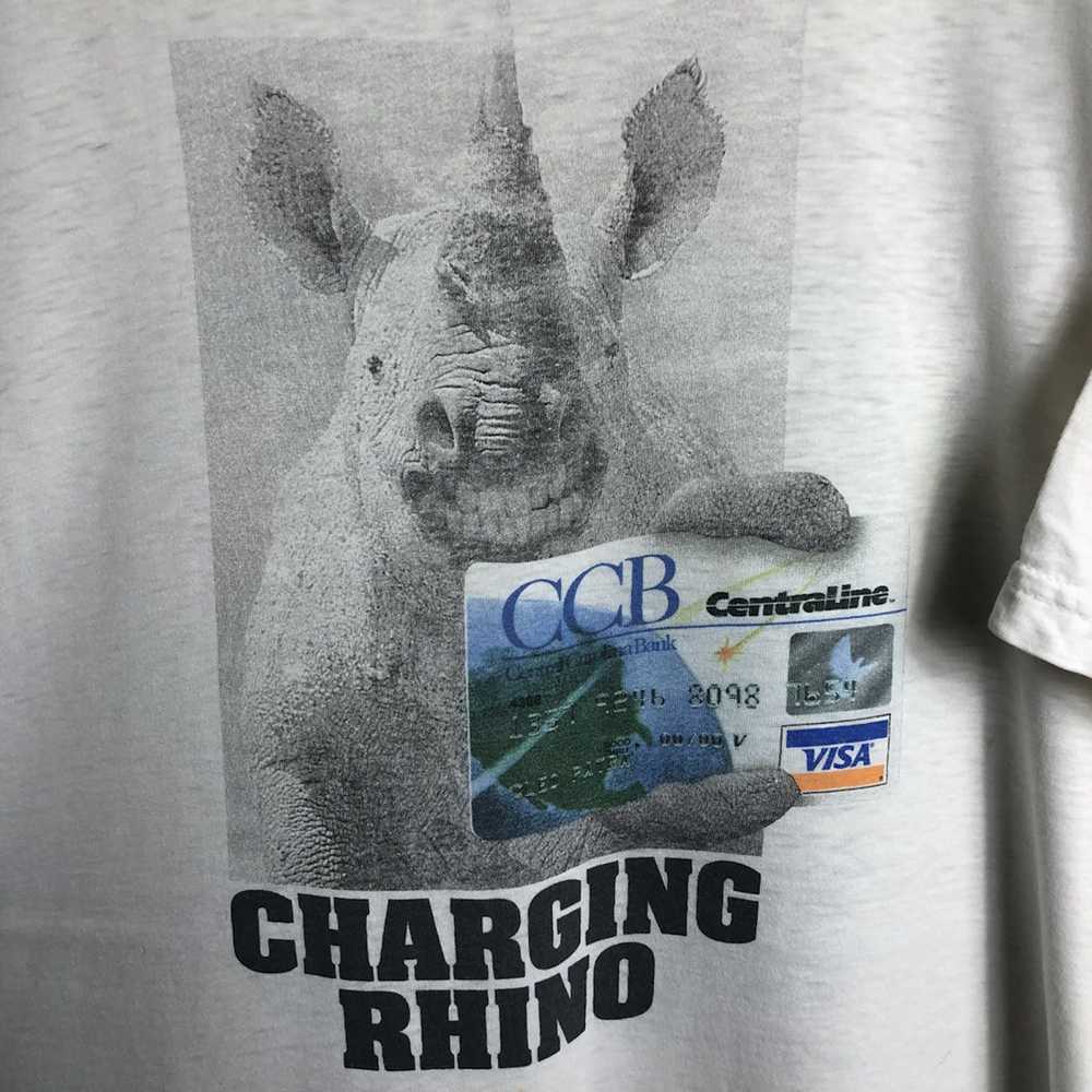 Vintage VTG 90’s Smiling Rhino VISA Promo T-shirt… - image 2