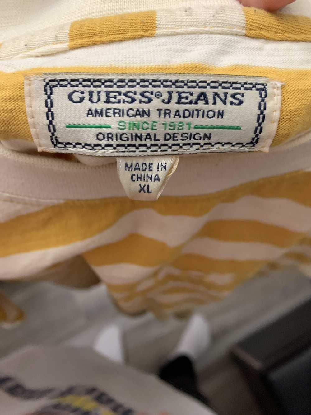 Guess Guess Los Angeles Yellow Striped Tee Shirt - image 3