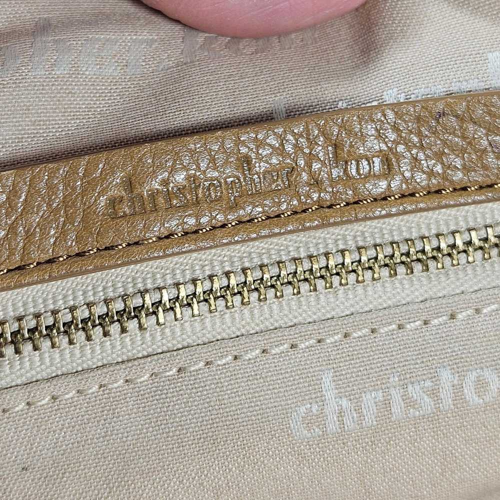 Vintage Christopher Kon Tan Pebbled Leather Satch… - image 7