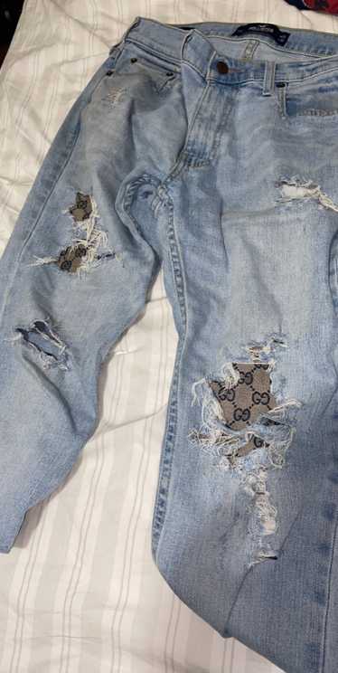 Vintage Gucci patched distressed denims