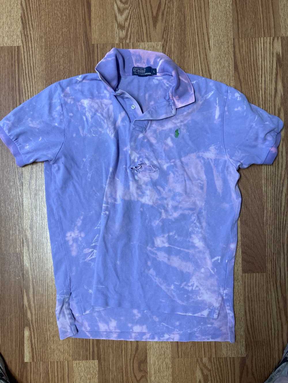 Polo Ralph Lauren Purple liquid distressed polo - image 1