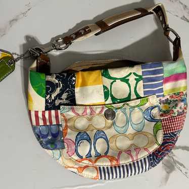 Coach patchwork multi color handbag