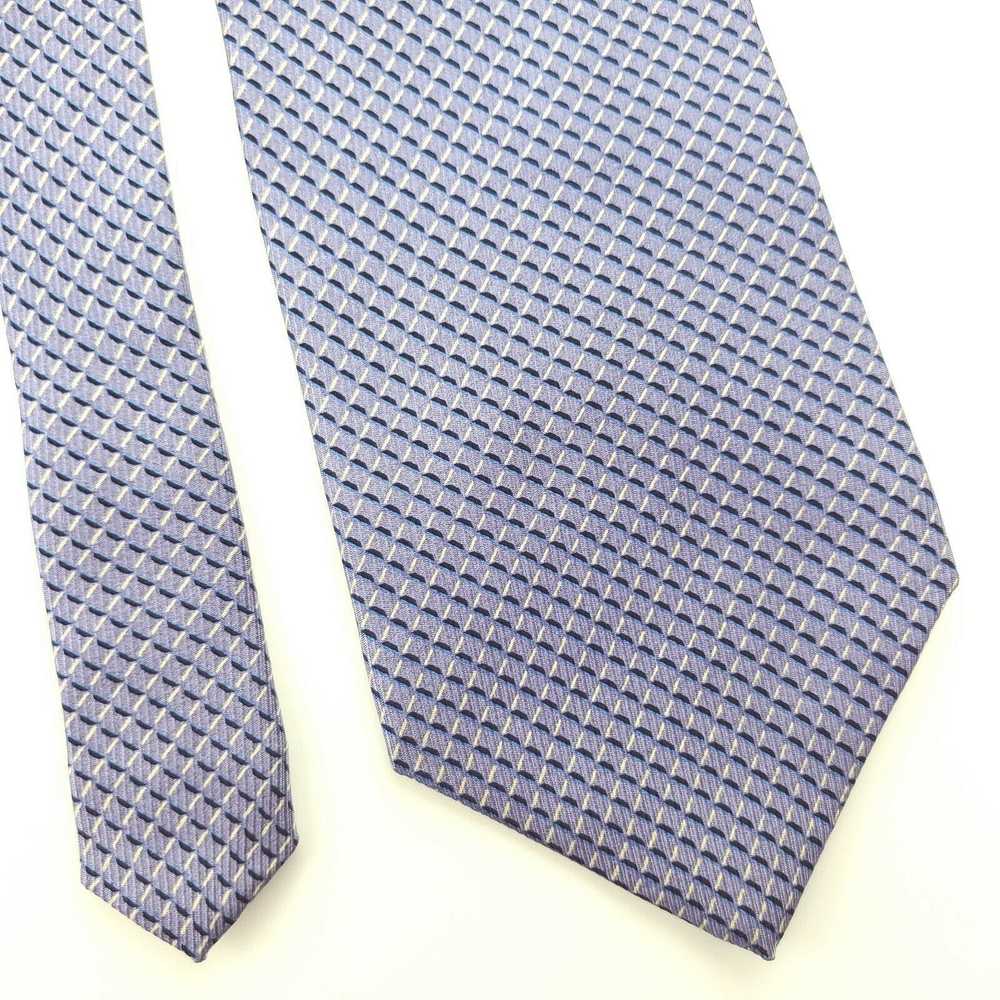 Nautica Nautica Blue Print Silk Tie Wide Geometric - image 1