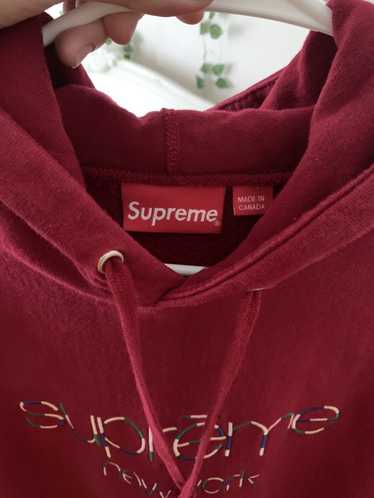 Supreme Classic Ad Hooded Sweatshirt Red