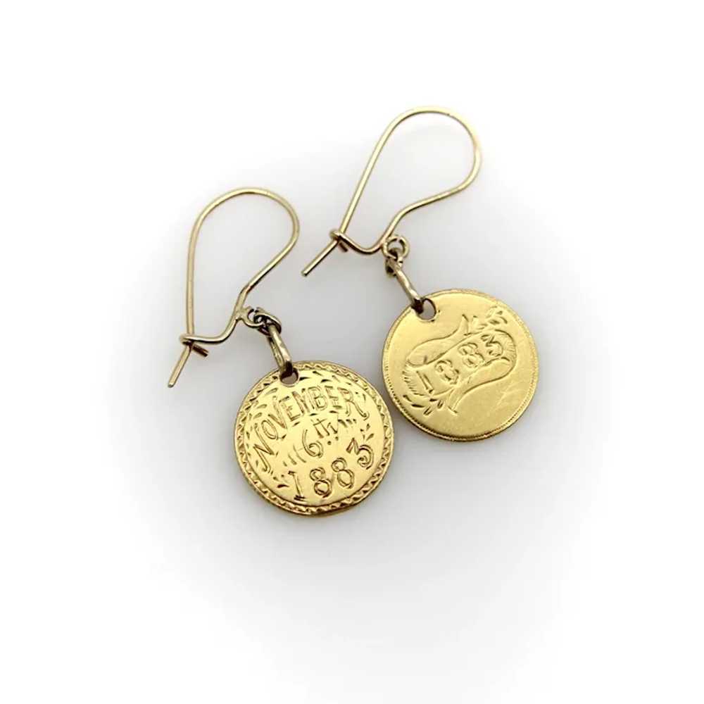 Victorian 22K Gold Hand Engraved Love Token Coin … - image 5