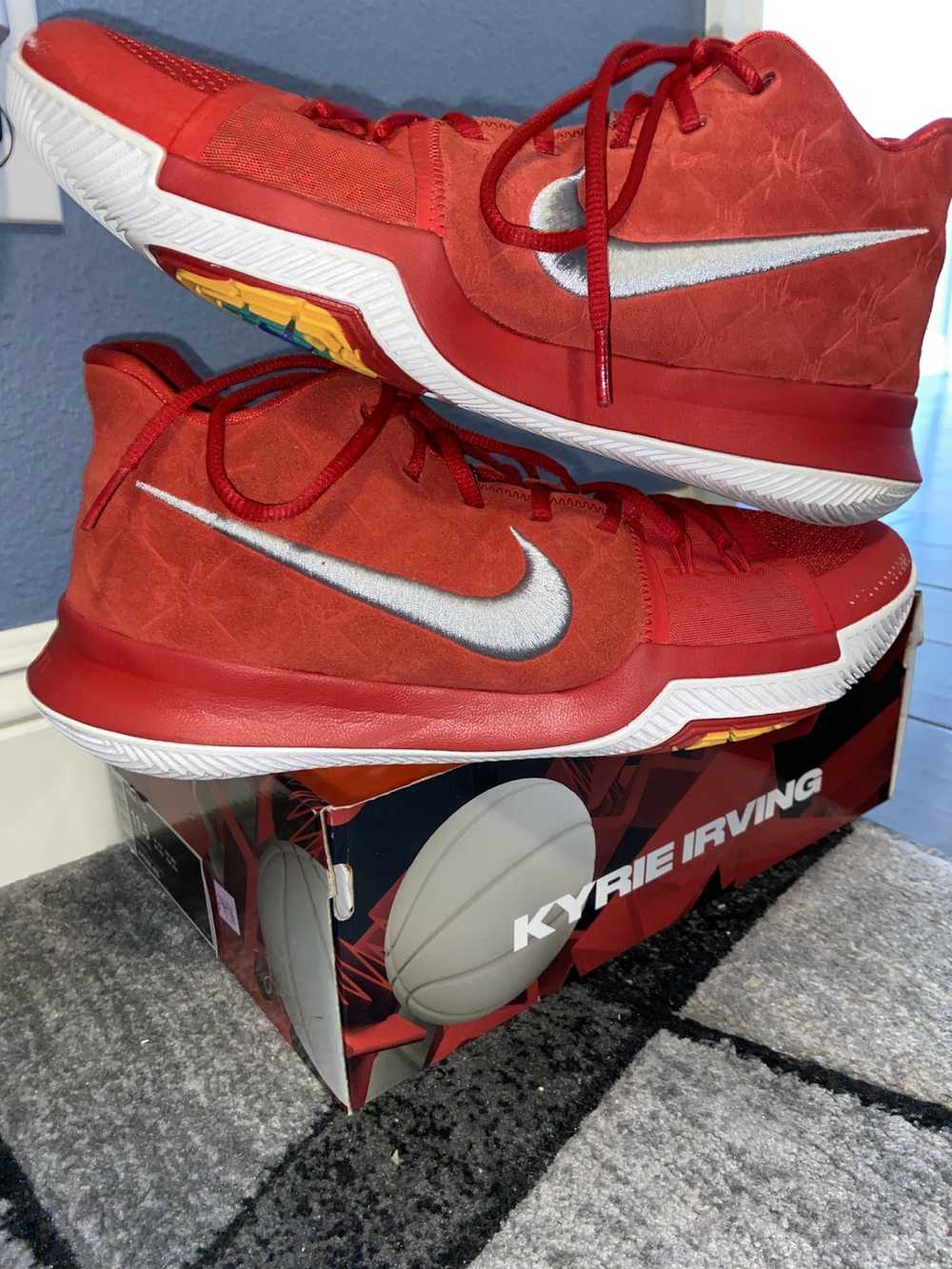 Nike Kyrie 3 Red Suede - image 1